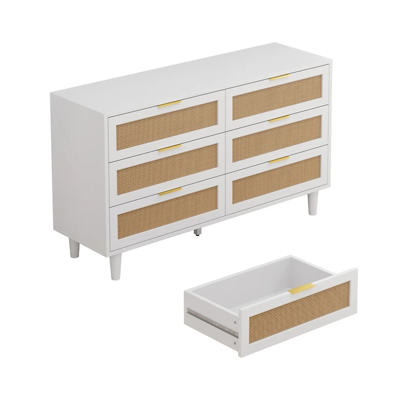Streamdale Furniture Stylish Rattan Dresser with Ample Storage and Modern Design
