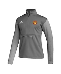 Adidas Men's Manchester United Crest Long Sleeve Half-Zip Top
