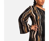 Rebdolls Women's Esperanza Stripe Print Maxi Kaftan Dress