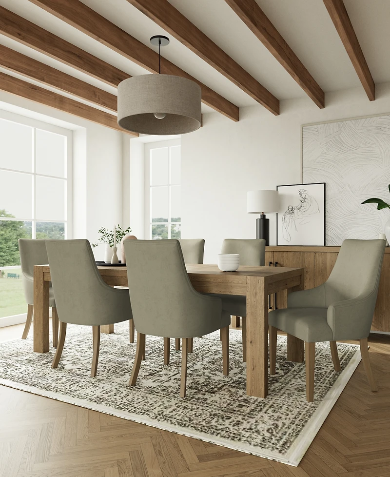 7pc Dining Set (Davie Rectangular Table & 6 Nelin Chairs)