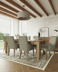 7pc Dining Set (Davie Rectangular Table & 6 Nelin Chairs)