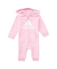 adidas Baby Girls Long Sleeve Hooded Coveralls