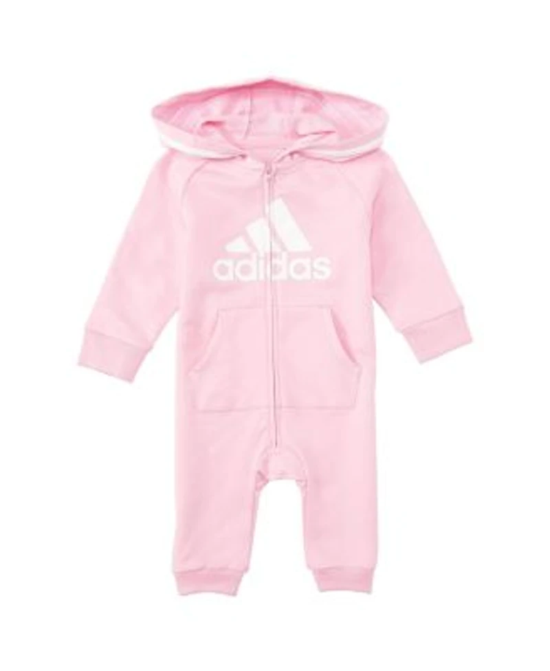 adidas Baby Girls Long Sleeve Hooded Coveralls