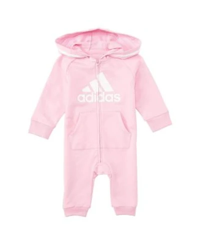 adidas Baby Girls Long Sleeve Hooded Coveralls