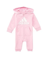 adidas Baby Girls Long Sleeve Hooded Coveralls