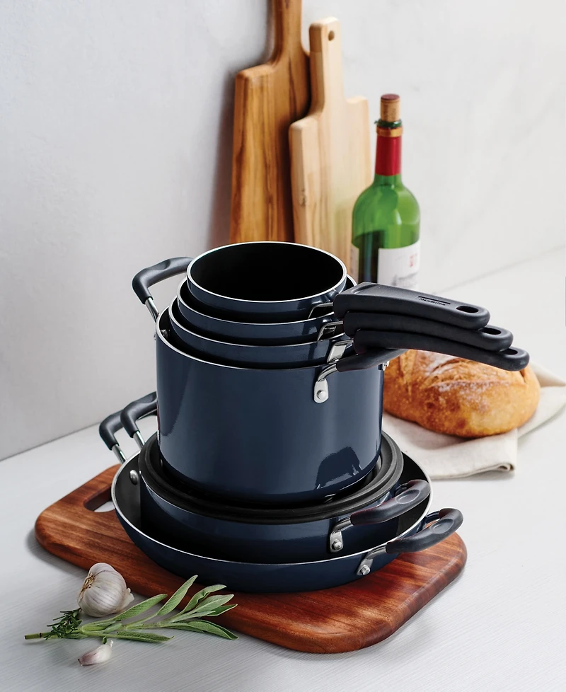 Tramontina Porcelain Enamel Heavy Gauge Aluminum Non Stick 11 Piece Cookware Set