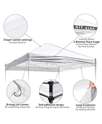 InstaHibit 10x10 Ft Pop up Canopy Top with 4 Sand Weight Bags Outdoor Camping
