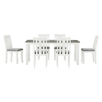 Streamdale Retro 7-Piece Dining Set with Expandable Table