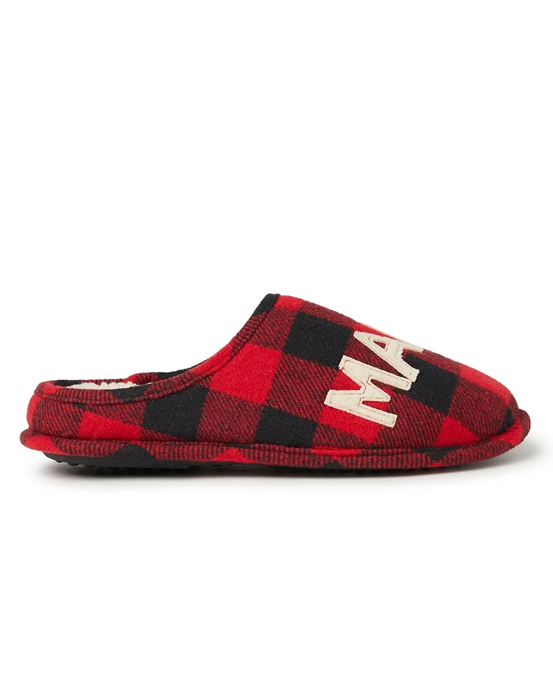 Dearfoams Family Plan Buffalo Check Slipper