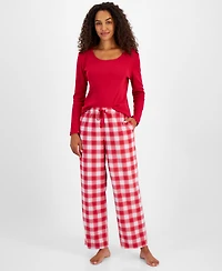 Charter Club Women's Printed Fleece Pajama Pants, Created for Macy's