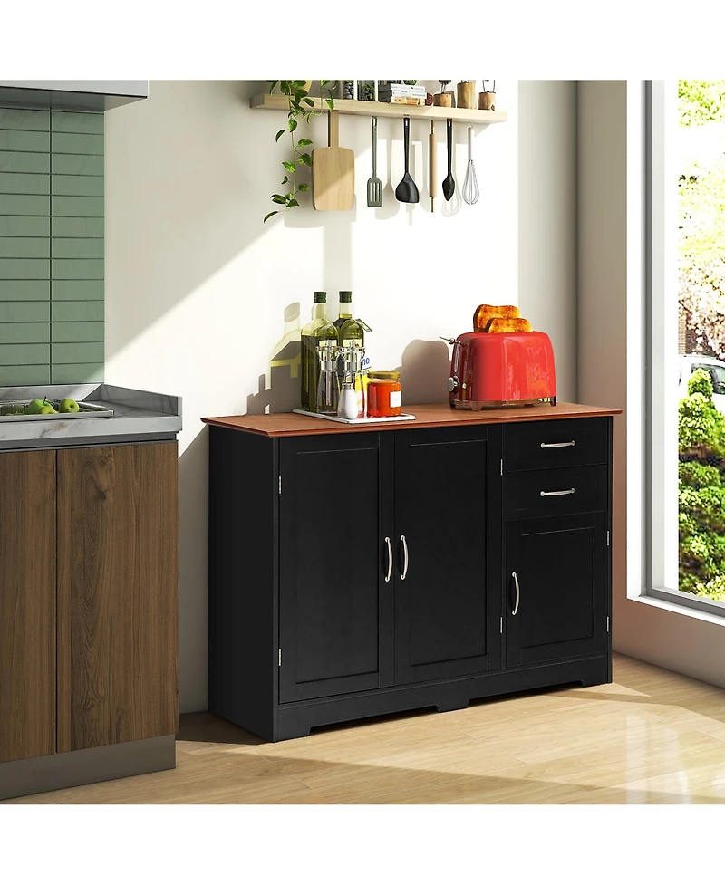 Buffet Sideboard Kitchen Cupboard Storage Cabinet with 2 Drawers & 3 Doors