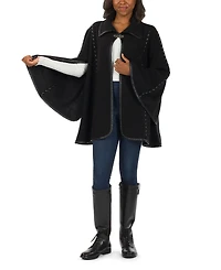 Patricia Nash Women's Hooded Sleeved Cape with Clasp