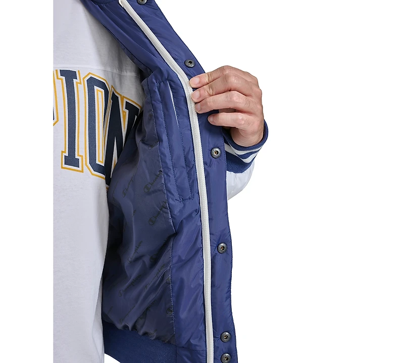 Champion Men's Quilted Full-Zip Varsity Puffer Jacket