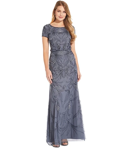 Adrianna Papell Petite Floral Sequin Gown