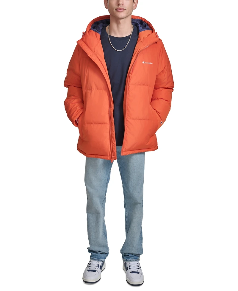 Champion Men's Quilted Full-Zip Hooded Puffer Jacket