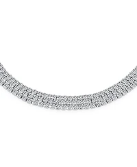Bling Jewelry Triple Row Thin 3 Strand Cubic Zirconia Cz Slide Bolo Style Tennis Bracelet Prom Adjustable