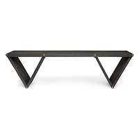 Simplie Fun Modern Acacia Wood Bench with Open Slat Design for Outdoor Spaces