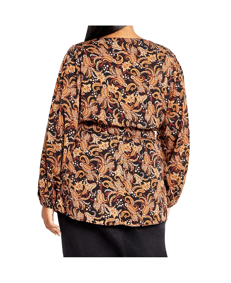 City Chic Plus Aubree Print Shirt