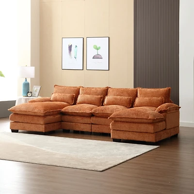 Simplie Fun Modern Large chenille Fabric U-Shape Sectional Sofa