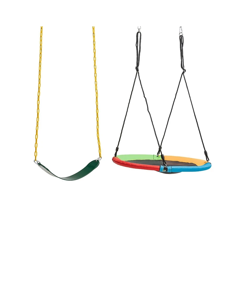 Slickblue 2-Pack Swing Set Swing Seat Replacement and Saucer Tree Swing (Without Stand)