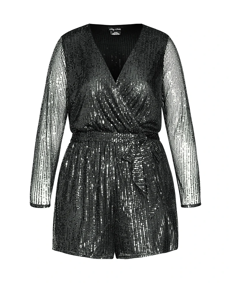 City Chic Plus Sequin Romper