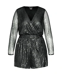City Chic Plus Sequin Romper