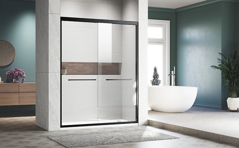 Premium Sliding Shower Doors Safe Glass, Easy Adjust, Durable Aluminum