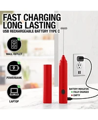 Zulay Kitchen Froth N Go Rechargeable Milk Frother with Case for Lattes