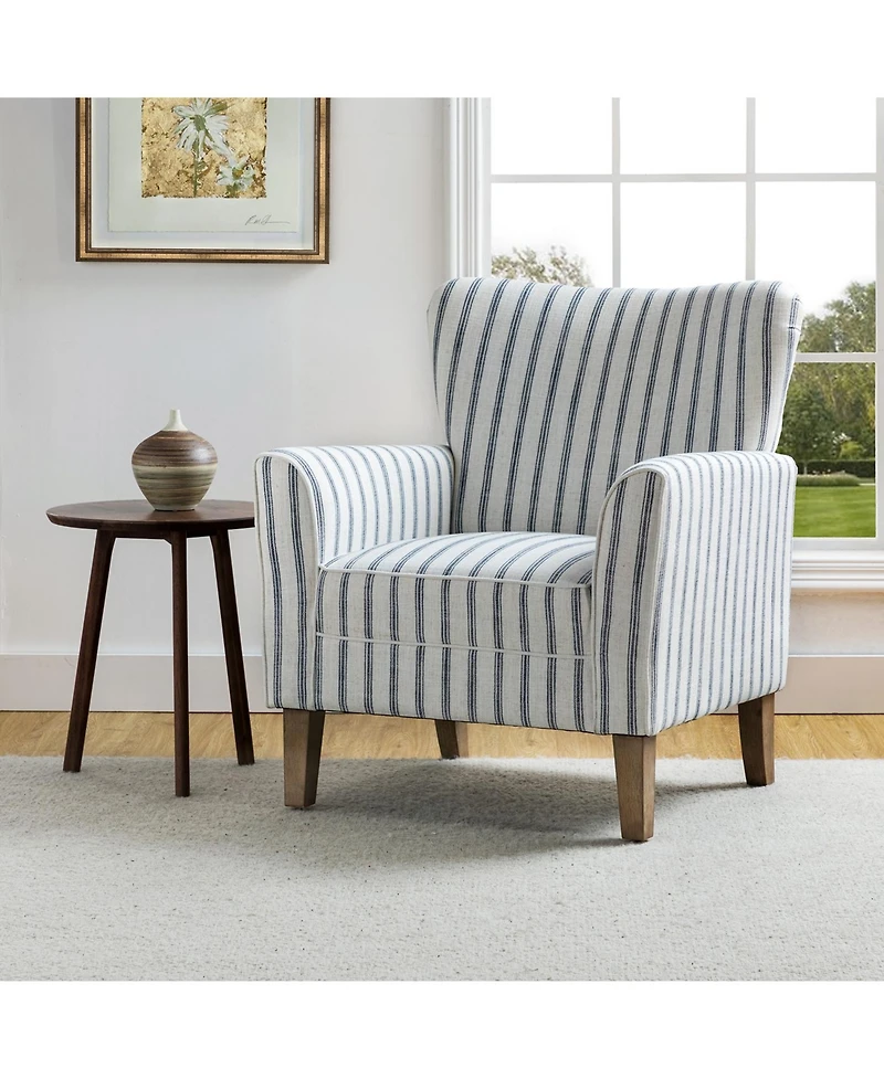 Upholstered Warren Armchair with Solid Wood Legs