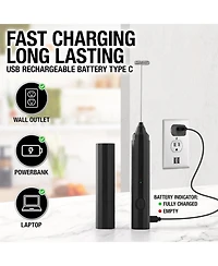 Zulay Kitchen Froth N Go Rechargeable Milk Frother with Case for Lattes