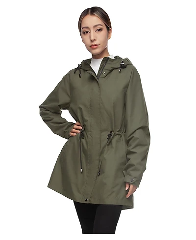Rokka&Rolla Women's Hooded Anorak Trench Coat