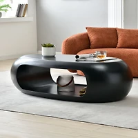 Streamdale Modern 48.42'' Fiberglass Oval Coffee Table (Black or White)