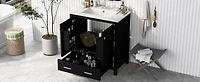 Streamdale 30" Black Bathroom Vanity with Single Sink for Elegant Storage