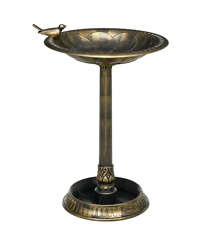 Outsunny 28" Antique Bird Bath with Pedestal Birdbath Bowl, Bronze