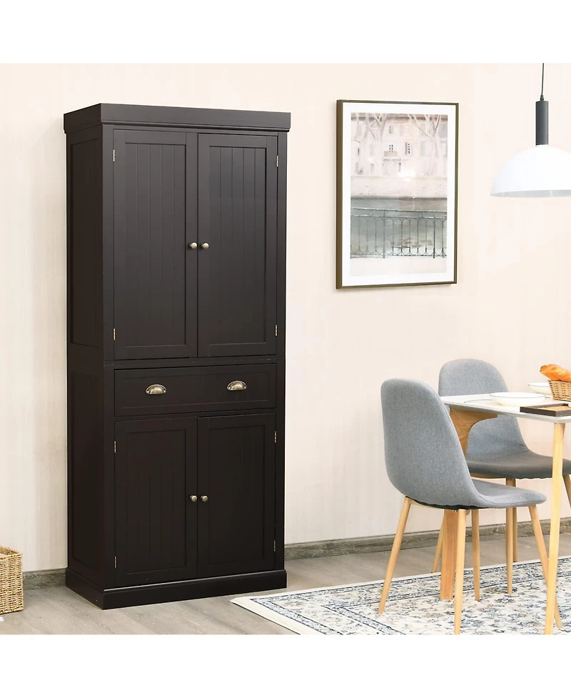Sugift Traditional Freestanding Storage Cabinet with Adjustable Shelves and Drawer