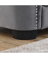 Streamdale Chesterfield Sofa with Velvet, Nail Trim