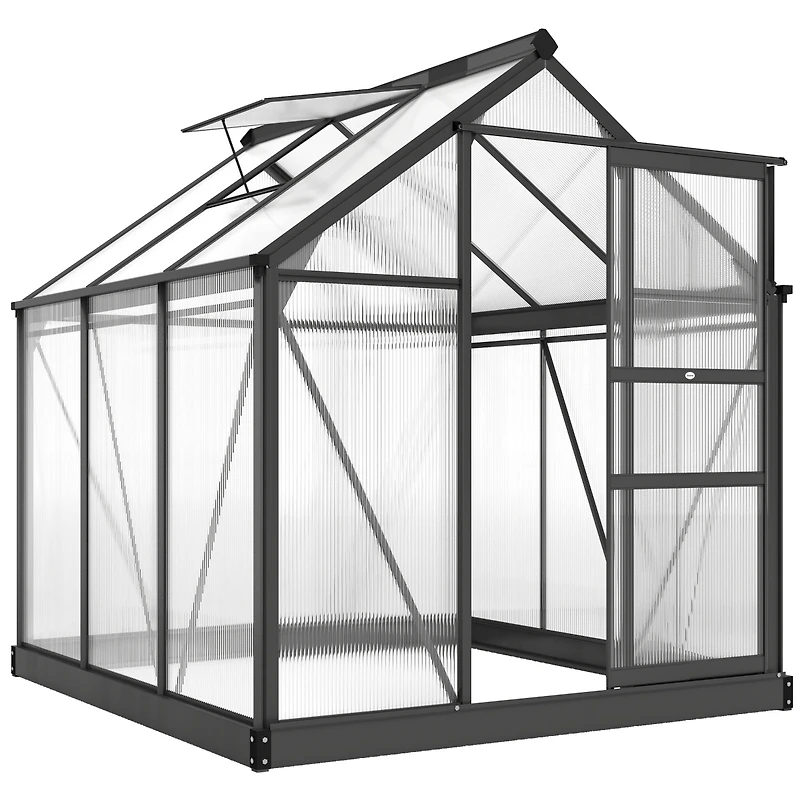 Outsunny 6' x 6' x 6.5' Large Polycarbonate Walk-in house,