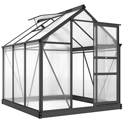 Outsunny 6' x 6' x 6.5' Large Polycarbonate Walk-in house,