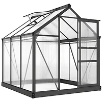 Outsunny 6' x 6' x 6.5' Large Polycarbonate Walk-in house,