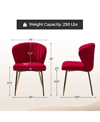 Modern Aruna Velvet Side Chair with Metal Legs