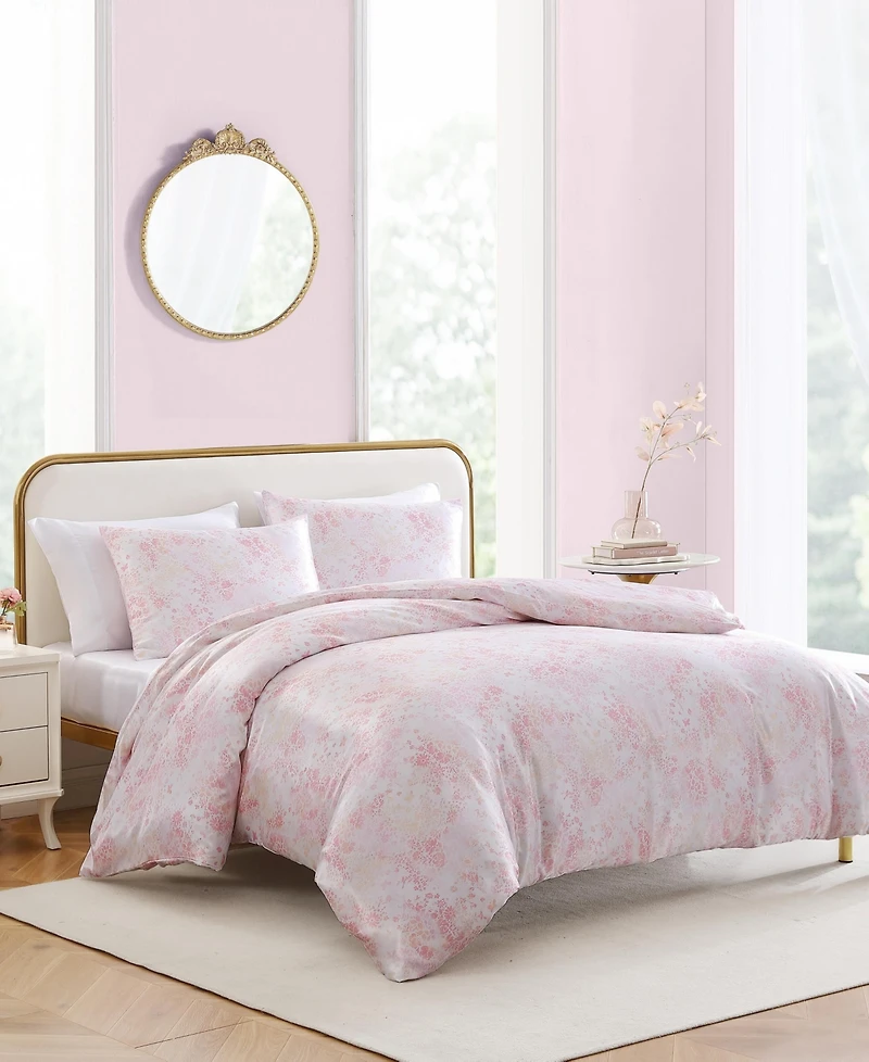 Betsey Johnson Butterfly Garden Satin 2 Piece Duvet Cover Set, Twin