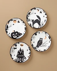 Lenox Vintage Halloween Haunted Assorted Accent Plates, Set of 4