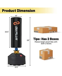 Costway Freestanding Punching Bag with Stand Suction Cup Base 5-layer Construction Adults