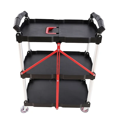 Streamdale Furniture 3-Tier Foldable Service Cart Portable, Effortless, and Versatile