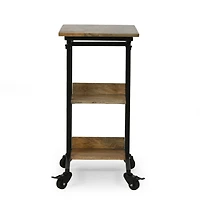 Streamdale Furniture Artisan Handcrafted Modern Industrial Mango Wood C-Shape End Table
