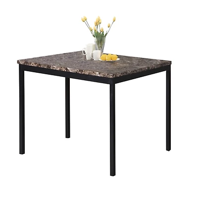 Streamdale Citico Metal Faux Marble Dining Table, Black