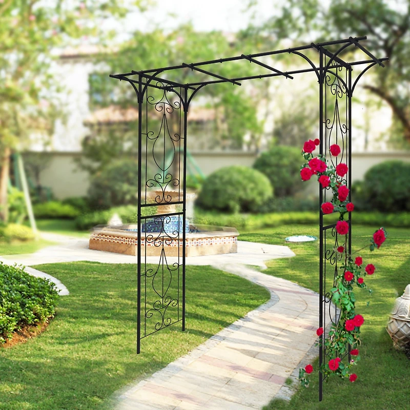 Streamdale Furniture Rust-Resistant Metal Garden Arbor for Climbing Plants
