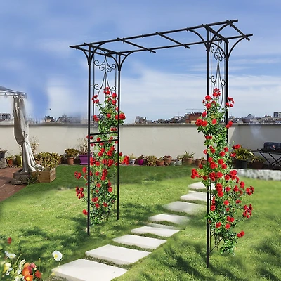 Streamdale Furniture Rust-Resistant Metal Garden Arbor for Climbing Plants