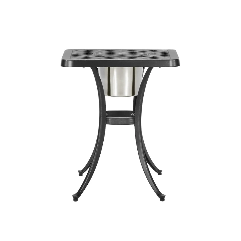 Streamdale Cast Aluminum Bistro Table with Ice Bucket for Summer Dining