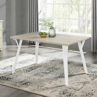 Streamdale Furniture Alwynn Contemporary Rectangular Dining Table, White and Natural Wood